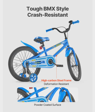 Kinderfiets BMX Stijl Blauw - 14, 16, 18 inch - Met Zijwieltjes
