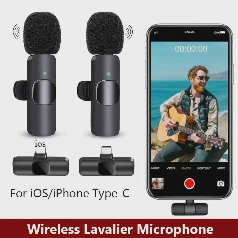 Draadloze Lavalier Microfoon voor iPhone, Android & Laptop - Helder Geluid & Ruime Ontvangst