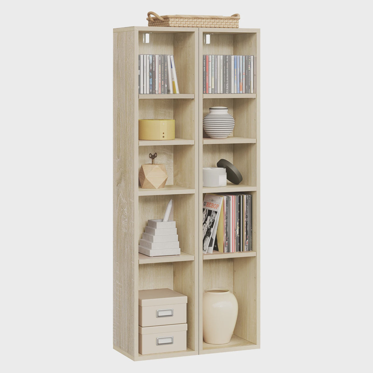 Boekenkast 10 Vakken - Staande Opbergkast voor Woonkamer & Kinderkamer