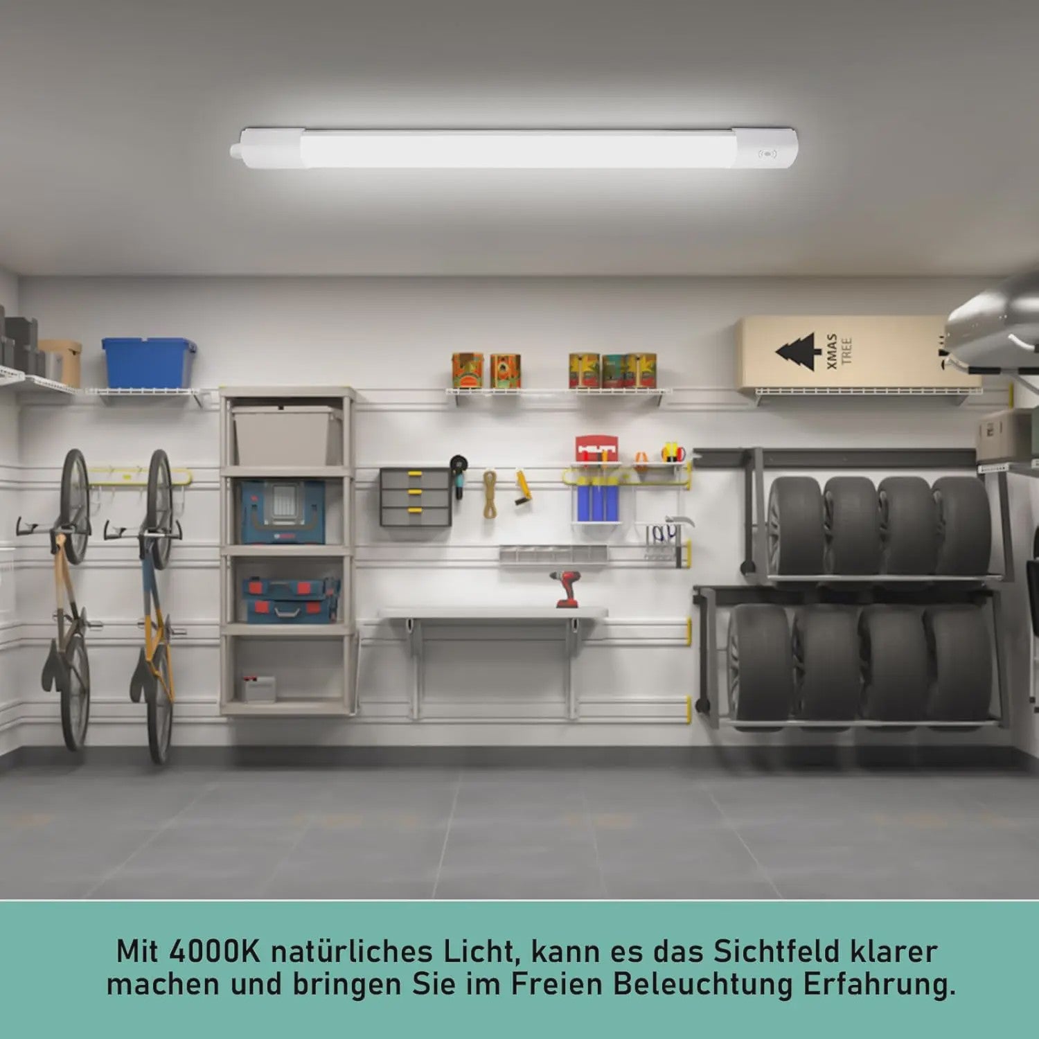 2x LED TL Armatuur met Bewegingssensor - 60cm, 20W, IP66 Waterdicht