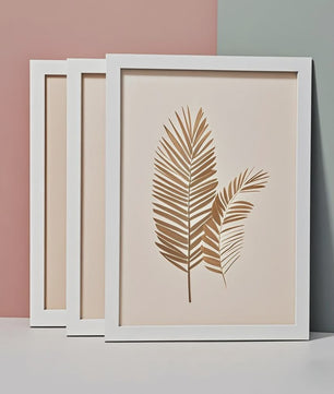 Set van 3 Houten Fotolijsten (A4/A3) - Zwart, Wit & Naturel - Muur & Bureau