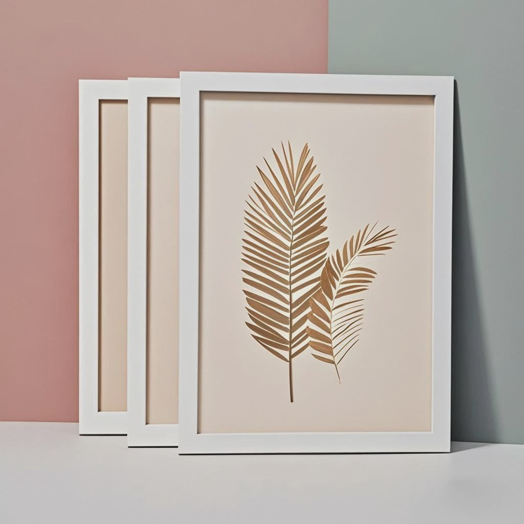 Set van 3 Houten Fotolijsten (A4/A3) - Zwart, Wit & Naturel - Muur & Bureau