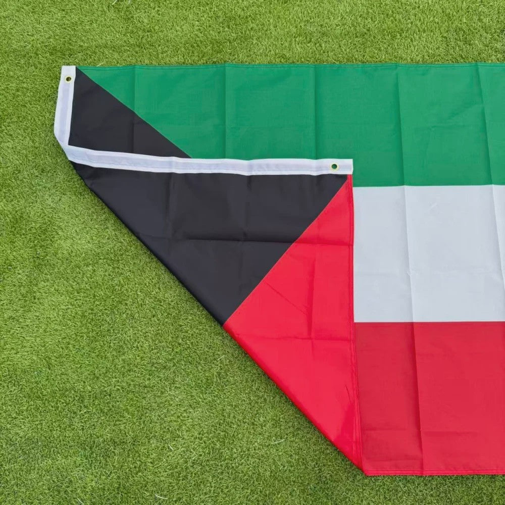 Kuwait Vlag 150x90cm - Duurzaam Polyester, Binnen & Buiten