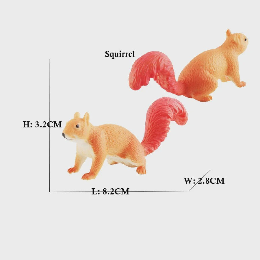 Set van 6 Realistische Dierenbeeldjes: Capibara, Eekhoorn & Marmot Speelgoed