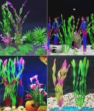 Set van 10 Kunststof Aquariumplanten - Levendige Decoratie voor Vistank