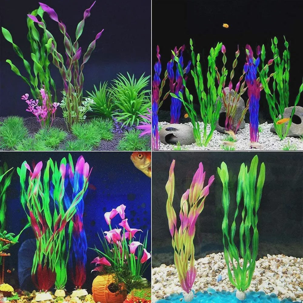 Set van 10 Kunststof Aquariumplanten - Levendige Decoratie voor Vistank