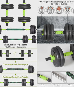 Verstelbare Dumbbell Set 10-40kg met Verbindingsstang - Complete Home Gym Krachttraining