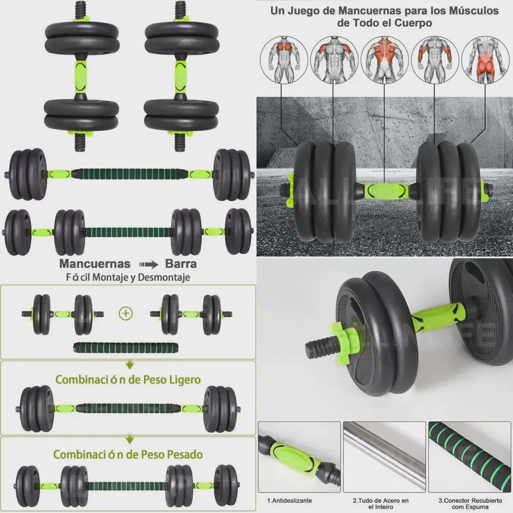 Verstelbare Dumbbell Set 10-40kg met Verbindingsstang - Complete Home Gym Krachttraining