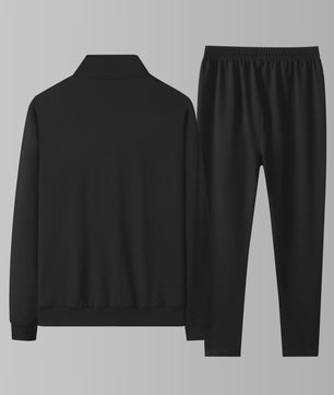 Moderne Casual Sportset voor Heren - Lente/Herfst Trainingspak met Opstaande Kraag en Elastische Broek