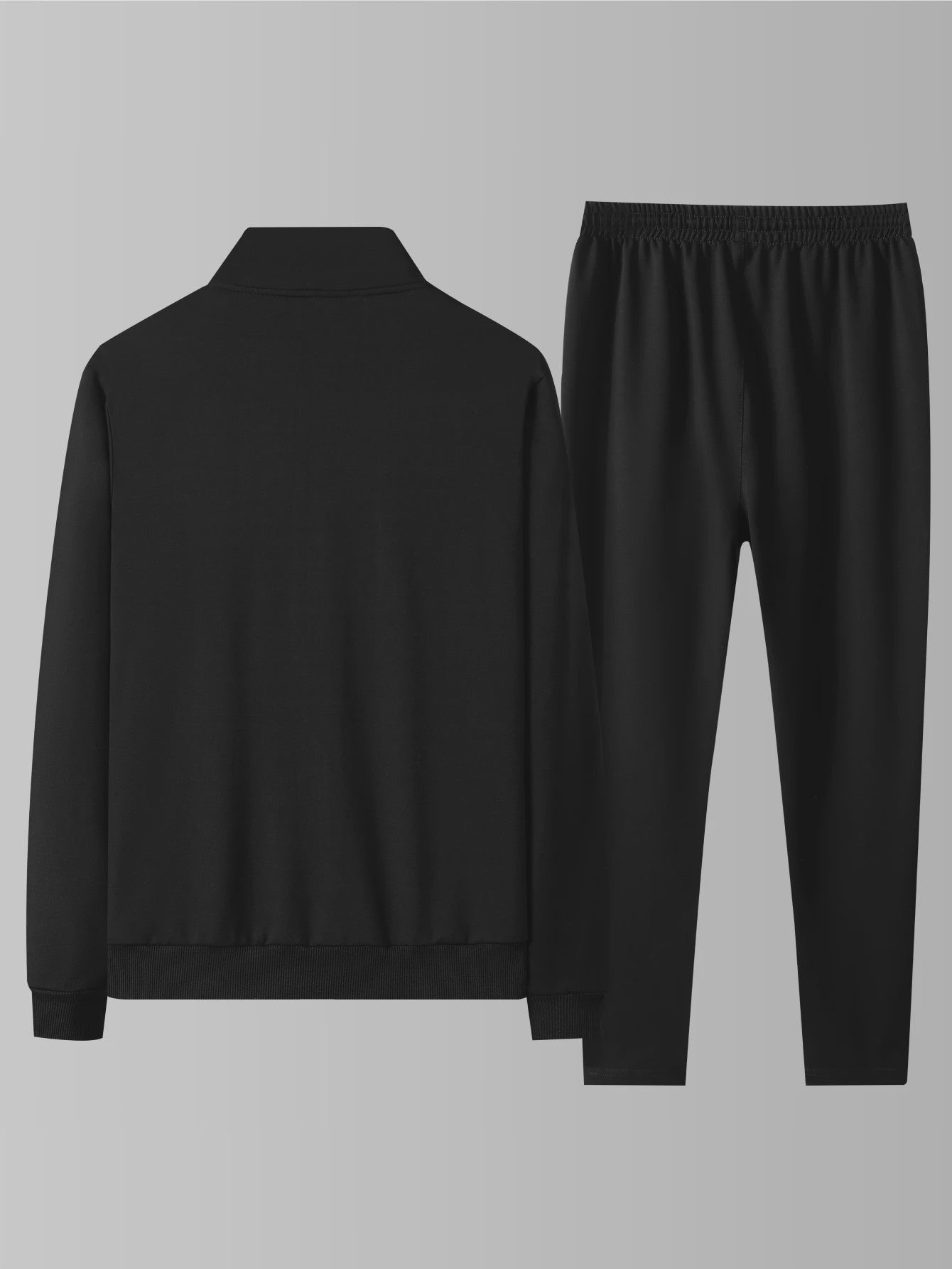 Moderne Casual Sportset voor Heren - Lente/Herfst Trainingspak met Opstaande Kraag en Elastische Broek