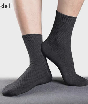 5 Paar Bamboevezel Herensokken - Comfortabel, Ademend & Zakelijk/Casual