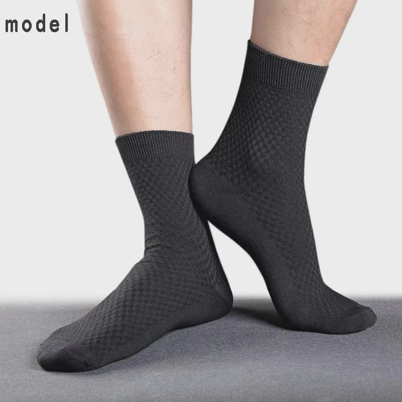 5 Paar Bamboevezel Herensokken - Comfortabel, Ademend & Zakelijk/Casual