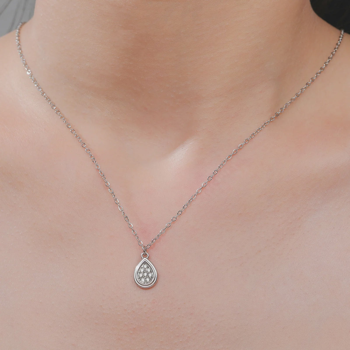 Minimalistische Waterdruppel Hanger Ketting - Roestvrij Staal Sieraden voor Dames
