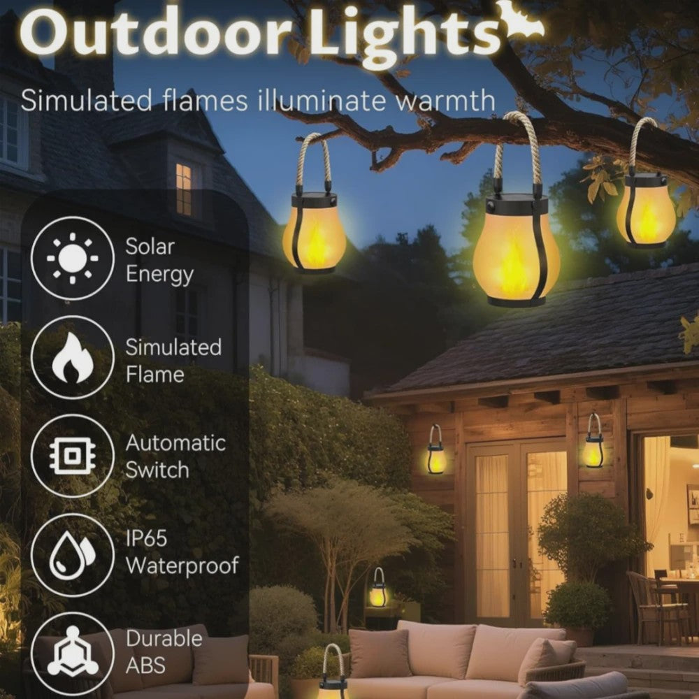 Zonne-energie Vlam Lantaarn - Sfeervolle Decoratie voor Tuin, Terras & Camping