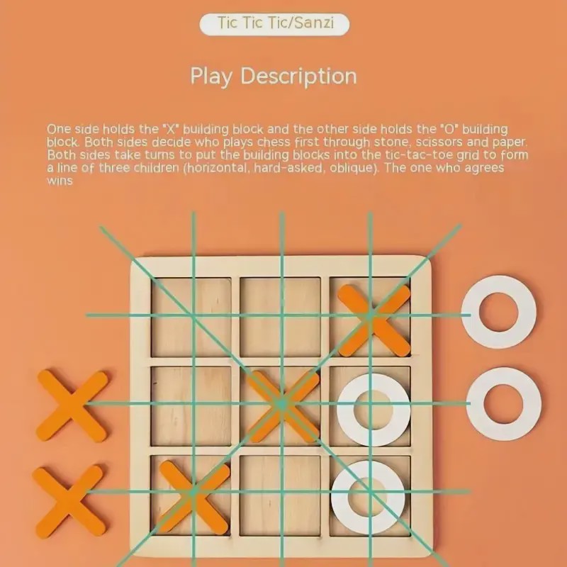 Houten Montessori Boter-kaas-en-eieren Spel: Interactieve Puzzel voor Kinderen - Educatief en Hersentrainend Speelgoed
