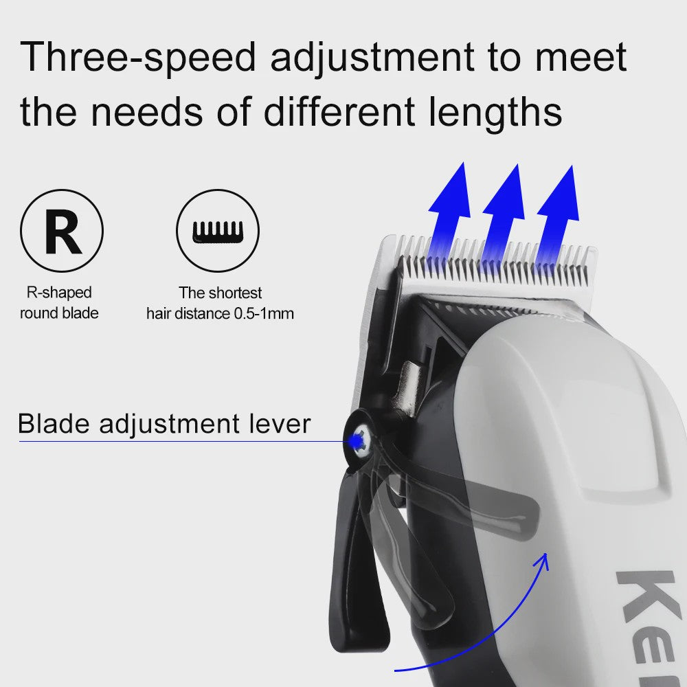 Kemei KM-809A Professionele Draadloze Baardtrimmer & Haarknipper voor Heren