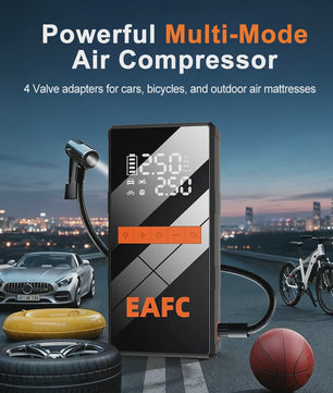 EAFC 4-in-1 Auto Startkabel Compressor: Jump Starter, Powerbank, Bandenpomp & LED