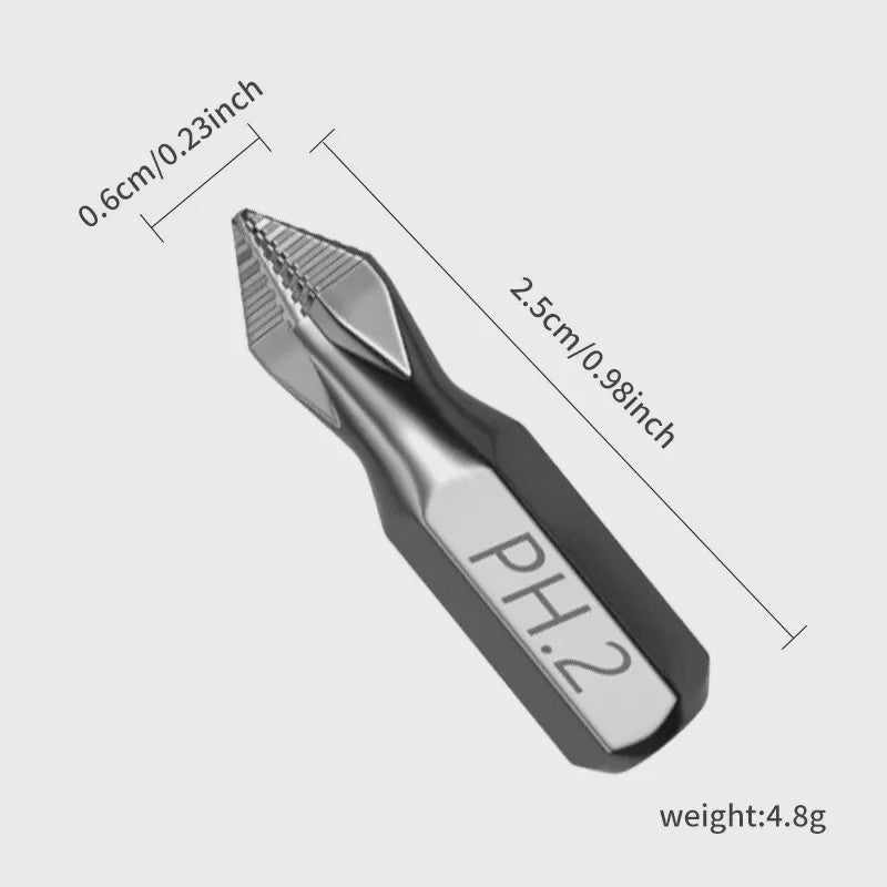 Sterke Magnetische PH2 Schroefbit - Anti-Slip & Ultra Hard - 25mm