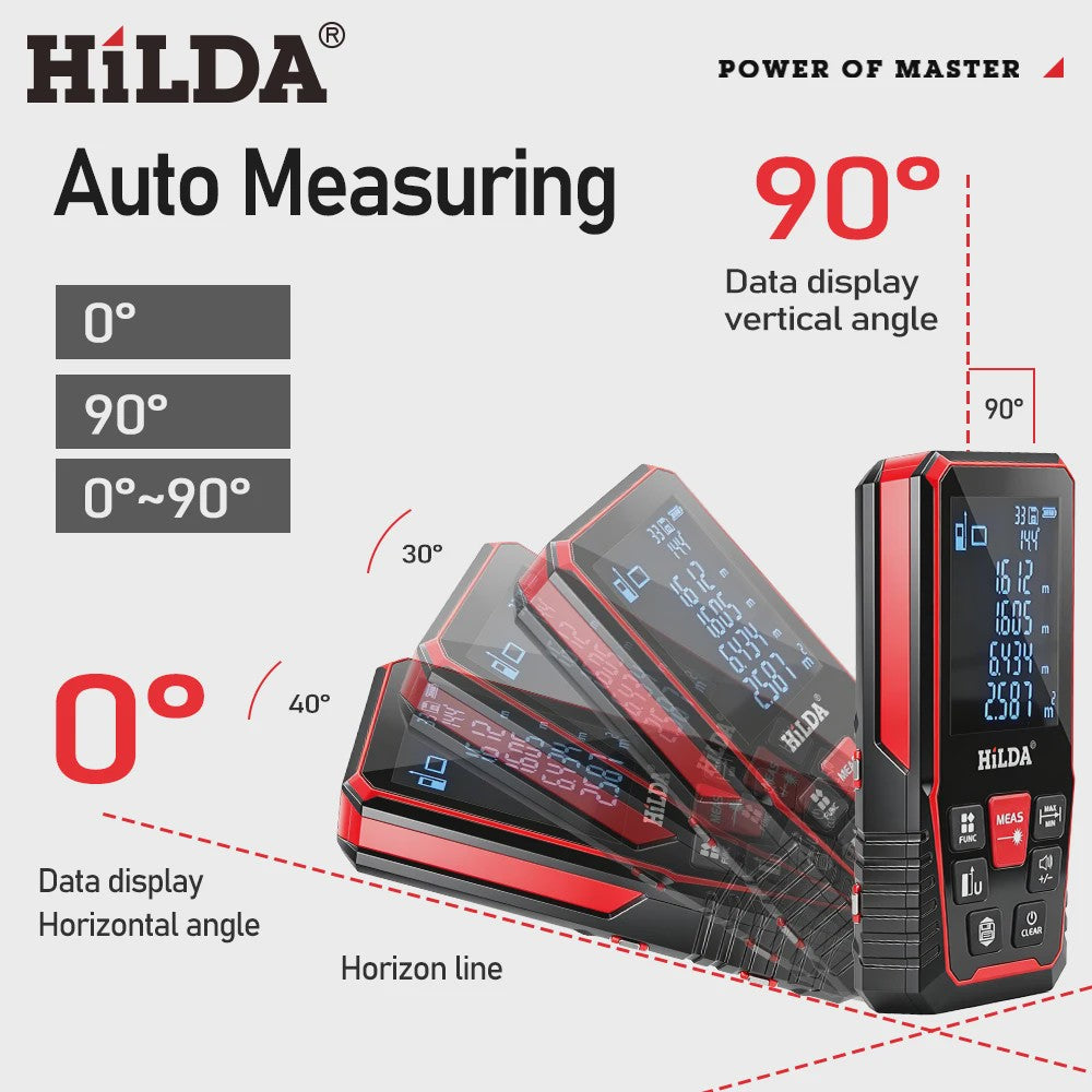 HILDA Digitale Laser Afstandsmeter 50M/100M/120M - Precisie Meetinstrument