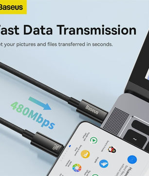 Baseus 240W PD 3.1 USB-C Kabel - Snel Opladen voor MacBook, Samsung, Xiaomi, iPad