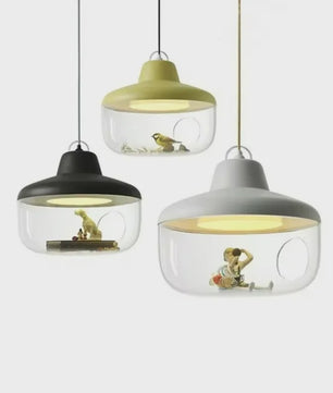 Moderne Glazen LED Hanglamp met Decoratieve Elementen - Sfeervolle Verlichting voor Woonkamer & Kinderkamer