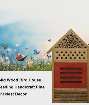 Handgemaakt Houten Bijenhotel voor Tuin - Habitat voor Insecten, Vlinders & Lieveheersbeestjes