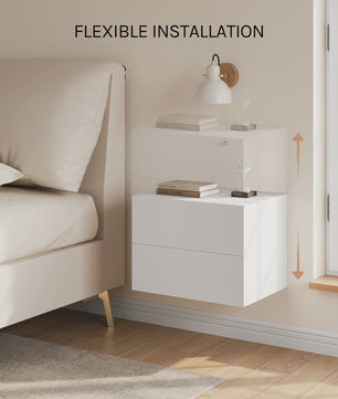 Zwevende Nachtkastje met Lade - Wandmontage - Modern Design (2 Stuks)