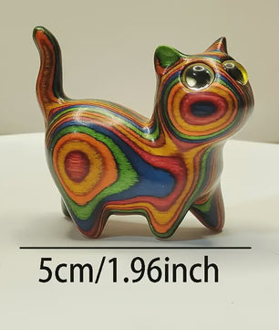 Houten Kat Beeldje - Creatieve Houtsnede Decoratie