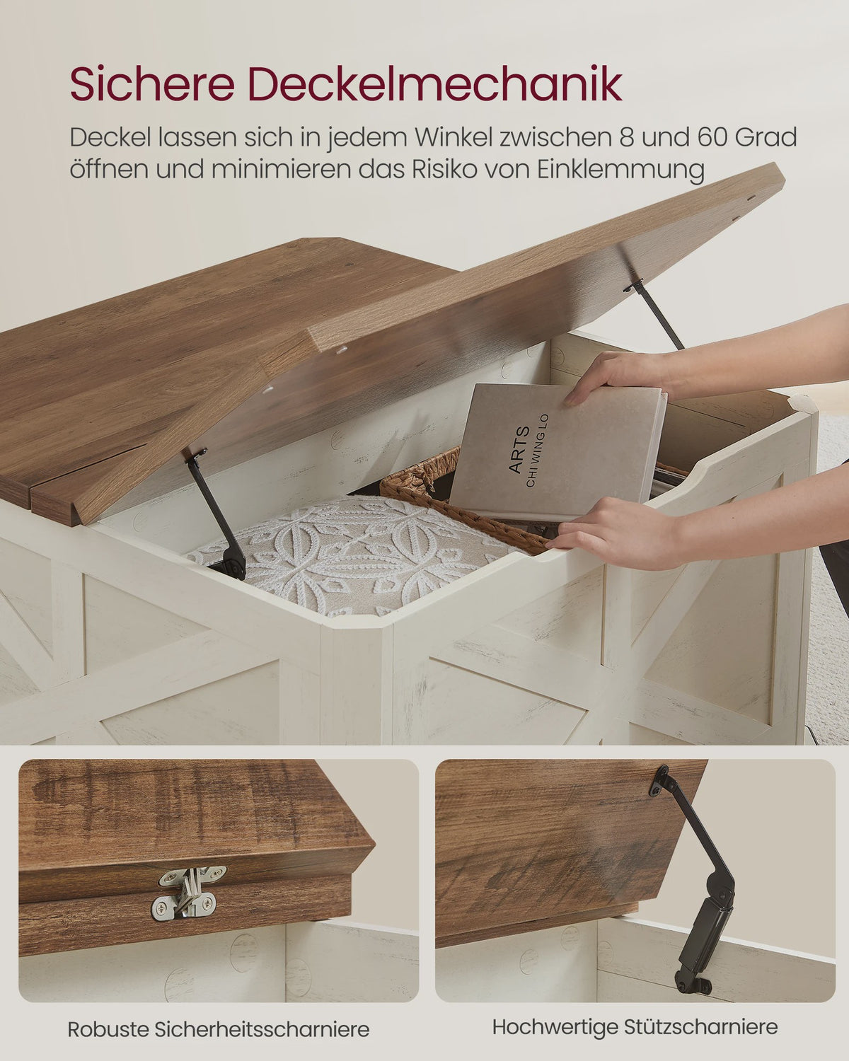 Landelijke Salontafel met Dubbele Klepdeksels en Ruime Opbergruimte