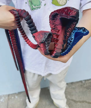 Flexibele 3D Geprinte Cobra Statue - Kleurrijk & Buigzaam - 90cm & 130cm - Uniek Cadeau