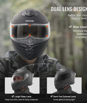Full Face Motorhelm met Bluetooth Slot & Verwisselbare Lens - Veilig & Comfortabel voor Volwassenen