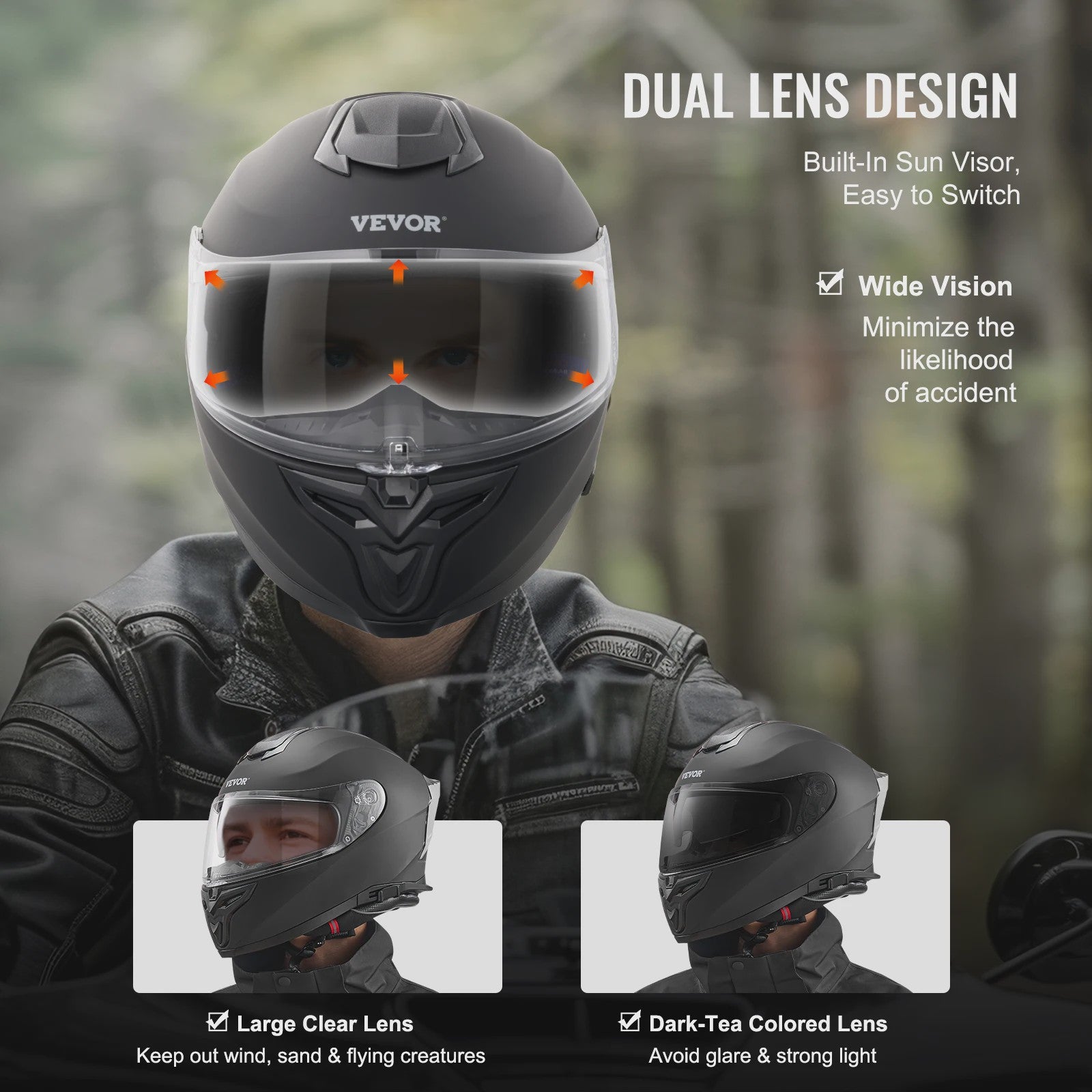 Full Face Motorhelm met Bluetooth Slot & Verwisselbare Lens - Veilig & Comfortabel voor Volwassenen