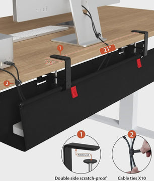 90cm Kabelgoot Onder Bureau - Kabelmanagement Tray voor Thuis- en Kantoorwerkplekken