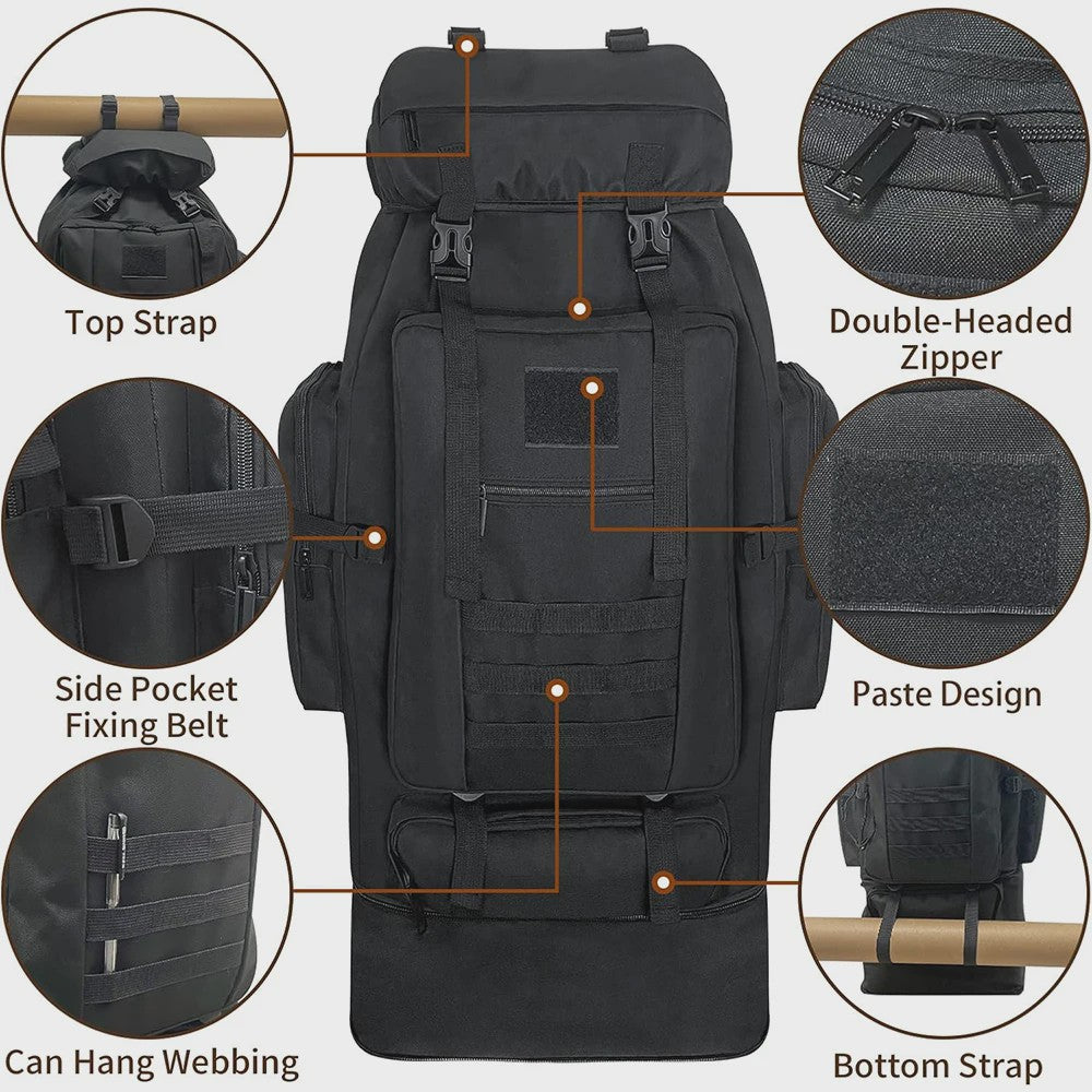 100L Outdoor Kampeerrugzak - Grote Capaciteit Reistas voor Mannen & Vrouwen