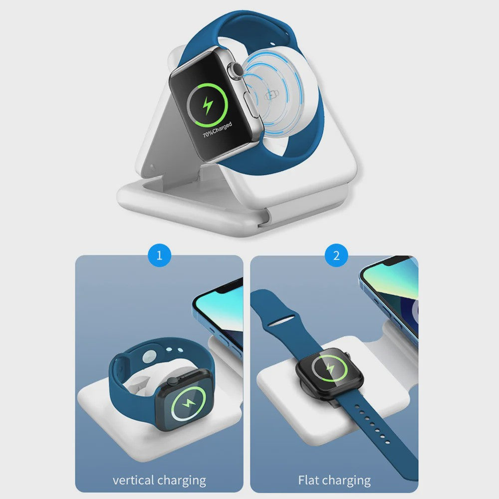 3-in-1 Magnetische Draadloze Oplader Stand voor iPhone, Apple Watch & AirPods - Snelladen