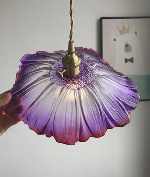 Moderne Glas Glasmozaïek Bloem Hanglamp - Sfeervolle Verlichting voor Woonkamer & Slaapkamer