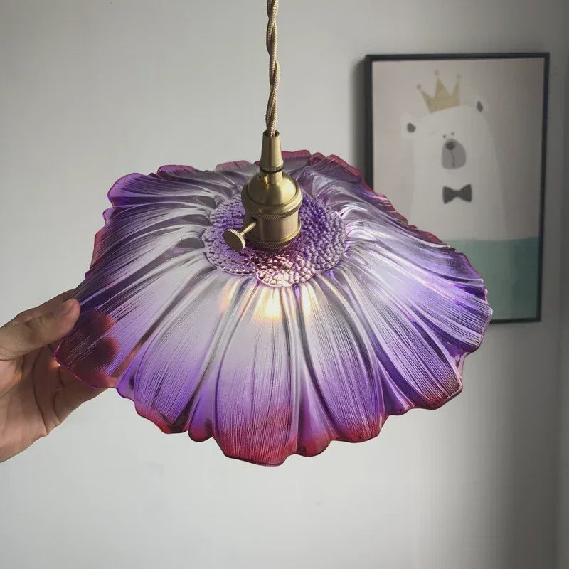 Moderne Glas Glasmozaïek Bloem Hanglamp - Sfeervolle Verlichting voor Woonkamer & Slaapkamer