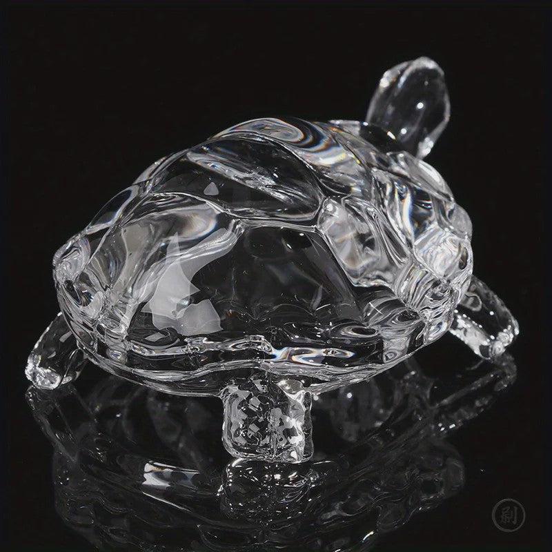 Kristallen Schildpad Beeldje - Chinees Feng Shui Geluksornament voor Huis & Kantoor Bureau Decoratie