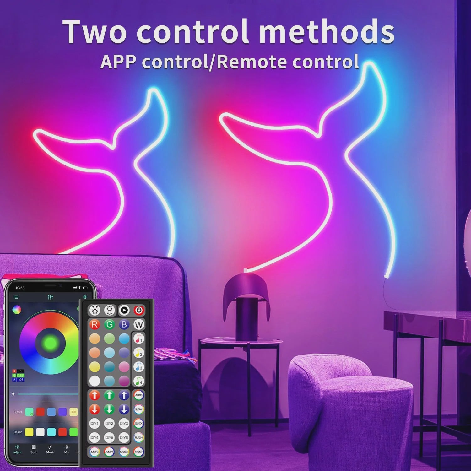 Flexibele RGB LED Neon Touwverlichting 30M/20M - App/Remote Bediening, Muziek Sync, IP65 Outdoor