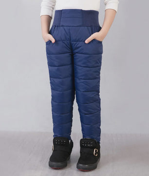 Warme Kinder Ski Broek - Waterdicht & Katoen Gevuld - Hoge Taille