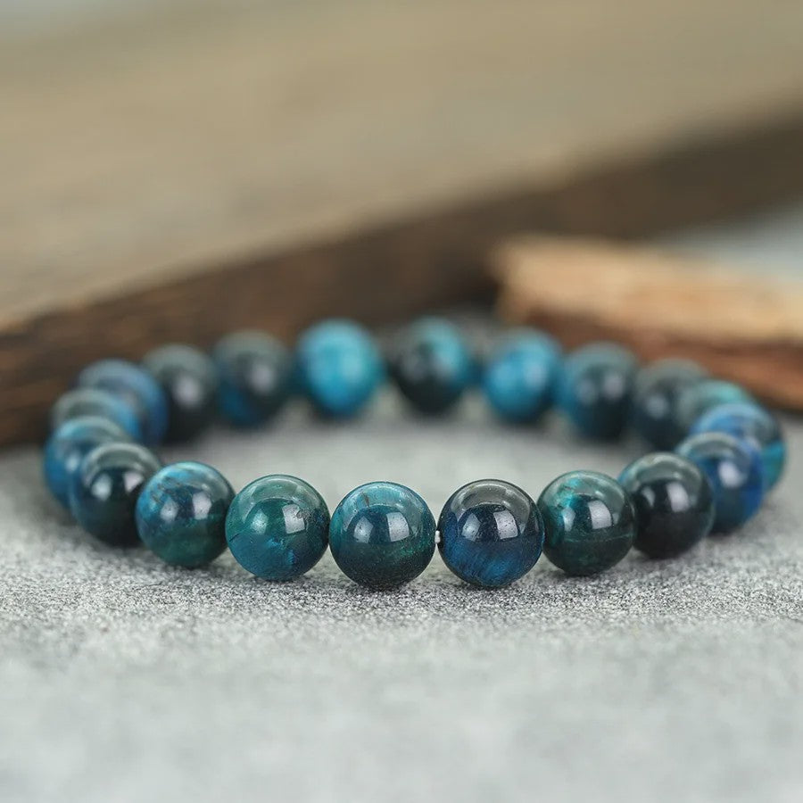 Premium Blauwe Tijgeroog Kralen Armband - Unisex, Meditatie & Helende Sieraden