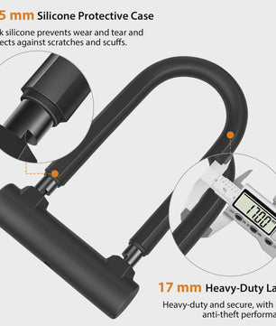 Heavy Duty D-Slot Fietsslot met 1.2M Staalkabel & Beugel - Anti-diefstal