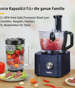 Krachtige 1300W Keukenmachine met 11 Accessoires: Mixen, Kneden, Blenden, Persen & Meer