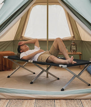 Lichtgewicht Campingbed Opvouwbaar met Stalen Frame en Opbergzak - Draagbaar & Duurzaam