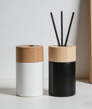 100x Diffuser Stokjes - 3mm x 240mm - Houtkleur, Zwart & Wit - Geurverspreider