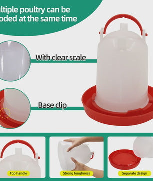 Automatische Kip Voer- en Waterdispenser 3kg/3L - Duurzaam Plastic voor Kippen en Kuikens