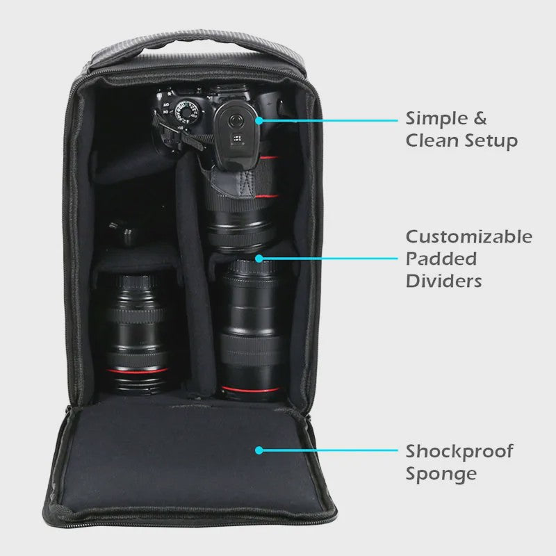 Waterdichte DSLR Camera Rugzak - Multifunctionele Fototas met Padded Vakken