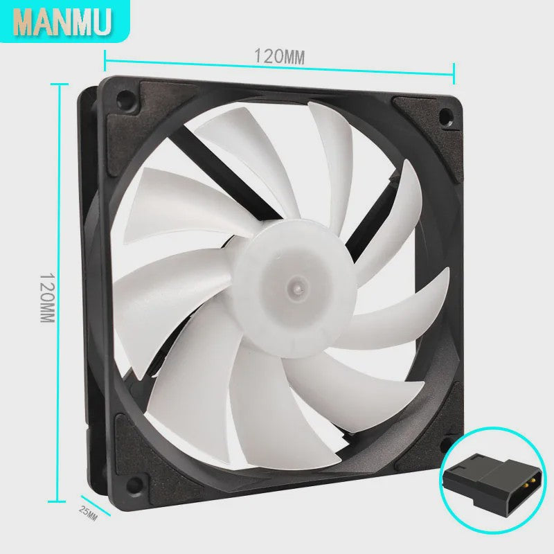 Manmu 120mm Rainbow RGB PC Ventilator - Hoge Koelprestaties voor Gaming PC's