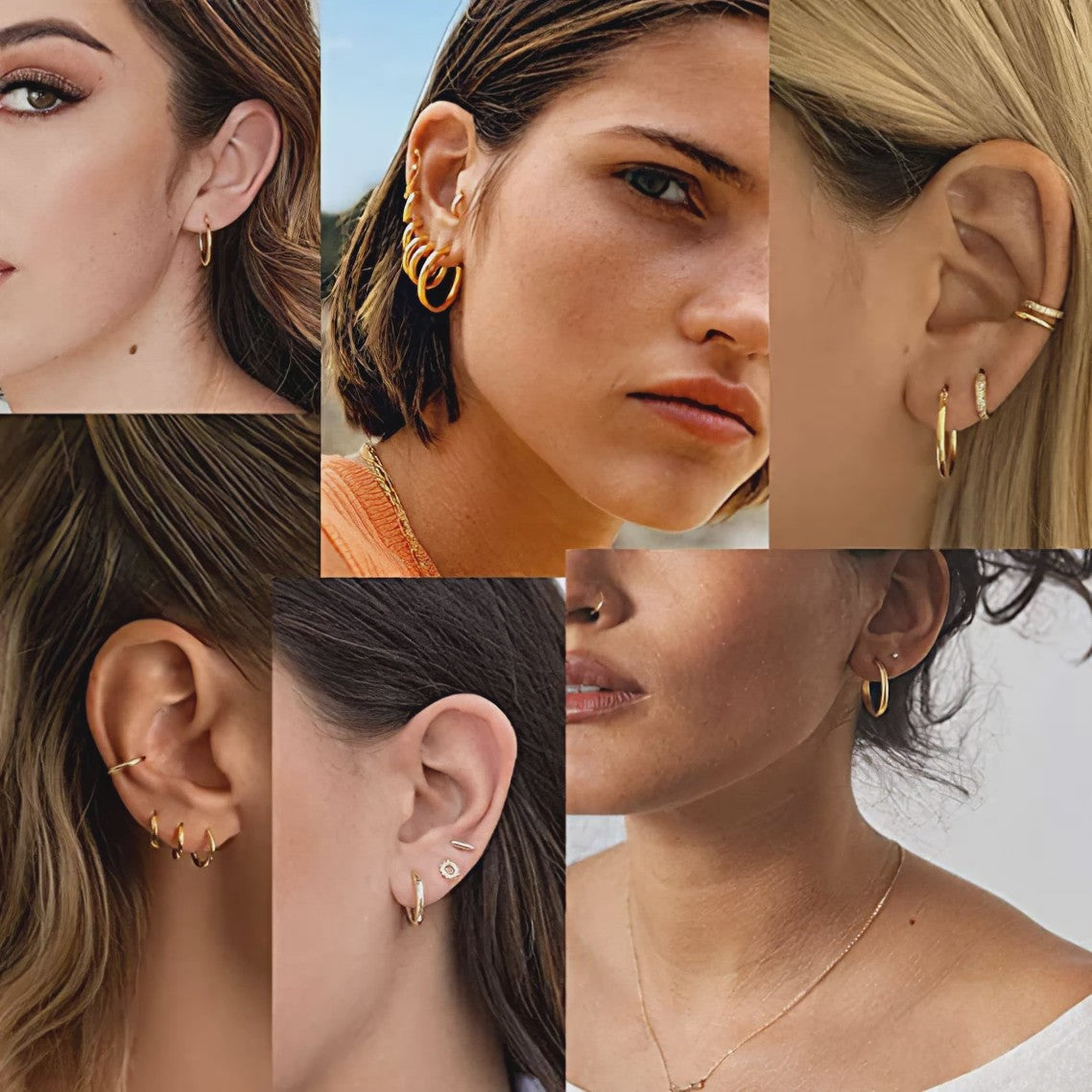 Roestvrijstalen Hoops Oorbellen - Goudkleurig, Zilver, Zwart & Regenboog - Unisex