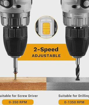 DEKO 20V Accuboormachine Set met Batterij en Lader - Krachtig en Veelzijdig